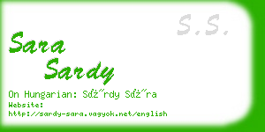 sara sardy business card